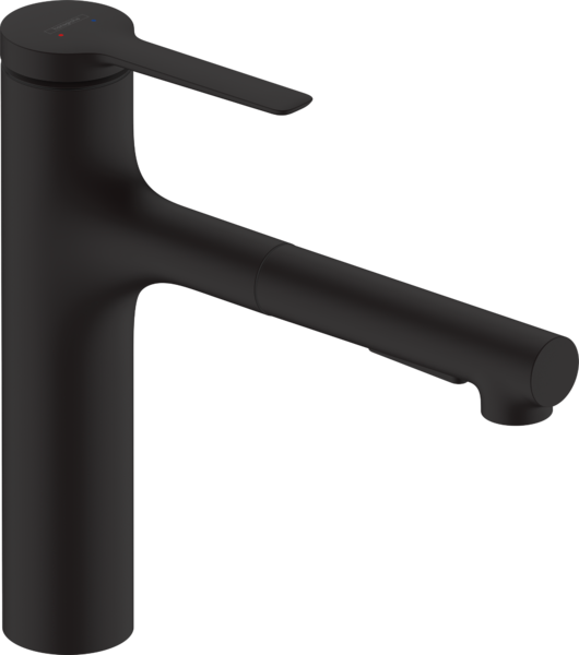 Смеситель для кухни 74801670 Hansgrohe Zesis M33 160 с вытяжным душем 2jet, матовый черный