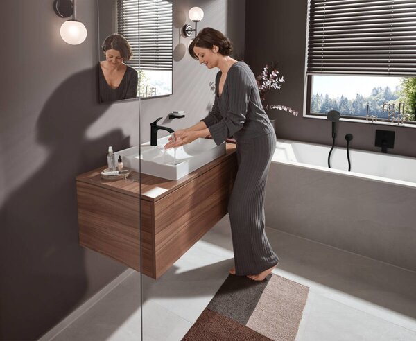 Смеситель для ванны Hansgrohe Vivenis скрытого монтажа 75415670, матовый черный