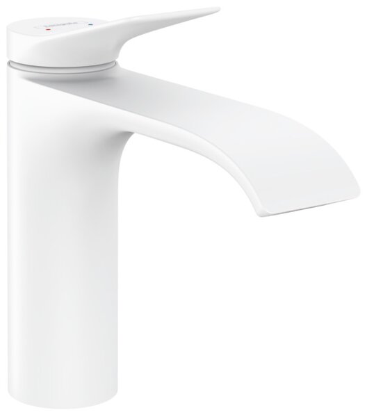 Смеситель для раковины Hansgrohe Vivenis 110 со сливным гарнитуром 75020700, матовый белый