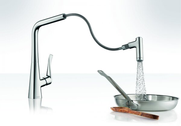 Кухонный смеситель 220, с вытяжным изливом, 1jet Hansgrohe 72822000, хром