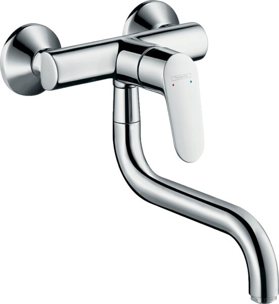 Смеситель Hansgrohe Focus 31825000 для кухонной мойки настенный с поворотным изливом, хром