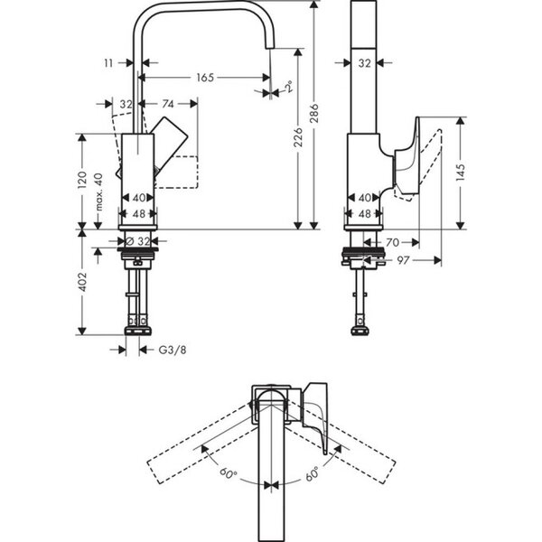 Смеситель Hansgrohe Metropol 32511990 для раковины полированное золото