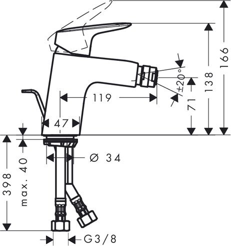 Смеситель для биде Hansgrohe Logis 71204000