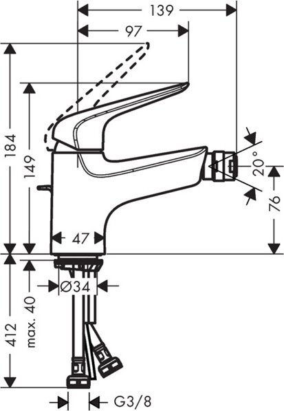 Смеситель для биде Hansgrohe Novus Loop 70 71233000