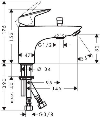 Смеситель Hansgrohe Logis 71312000 на борт ванны