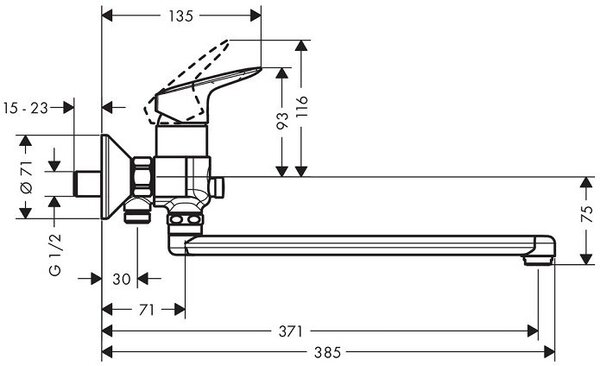 Смеситель для ванны Hansgrohe Logis 71402000