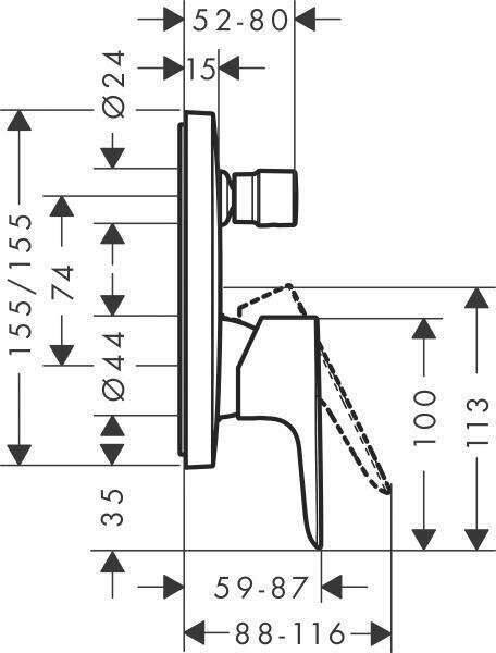 Смеситель для ванны с душем Hansgrohe Talis E 71474700, белый матовый