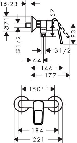 Смеситель для душа Hansgrohe Logis Loop 71247000