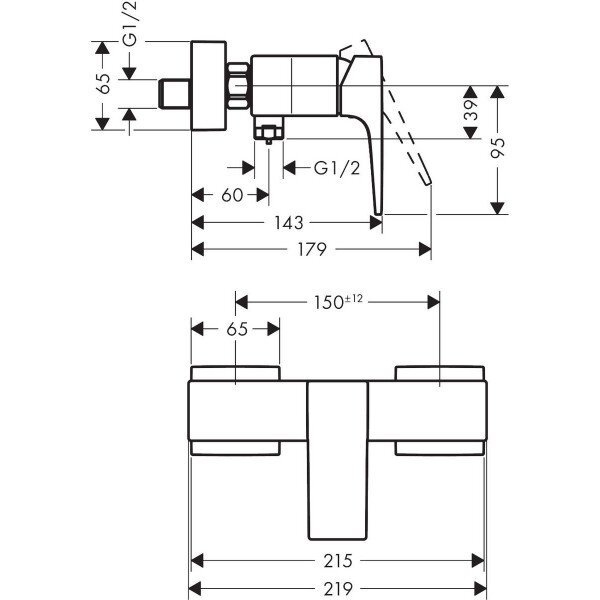 Смеситель Hansgrohe Metropol 32560670 для душа чёрный матовый