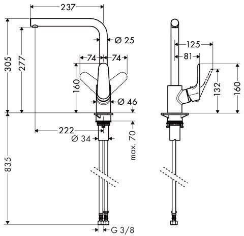 Смеситель для кухни Hansgrohe Focus хром 31817000