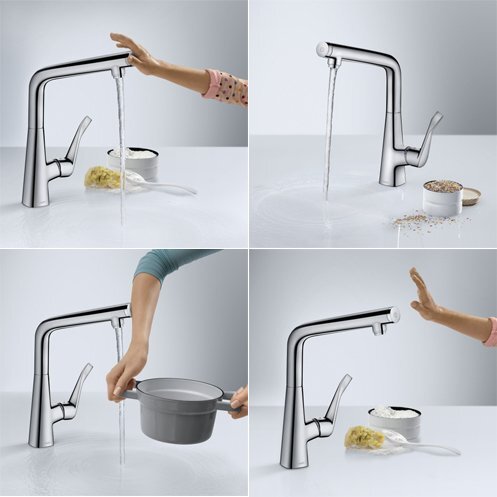 Смеситель для кухни Hansgrohe Metris Select 14883800, цвет сталь