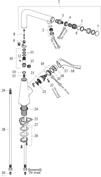 Смеситель для кухни Hansgrohe Metris Select 14883800, цвет сталь