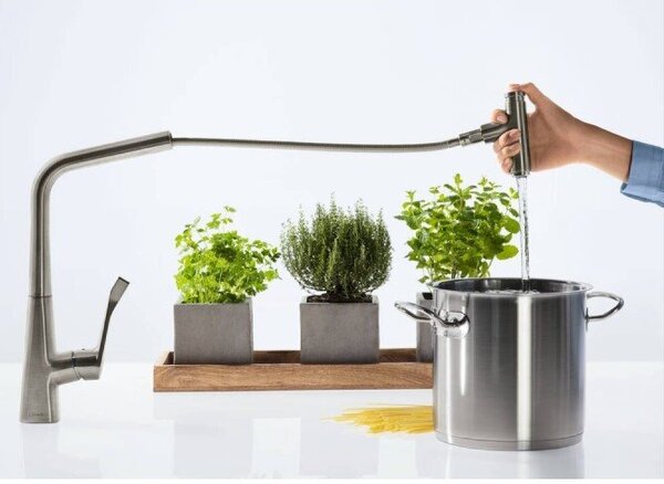 Смеситель для кухни Hansgrohe Metris Select 14884800, цвет сталь