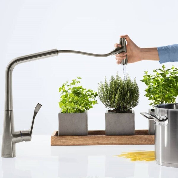 Смеситель для кухни Hansgrohe Metris Select 14884800, цвет сталь