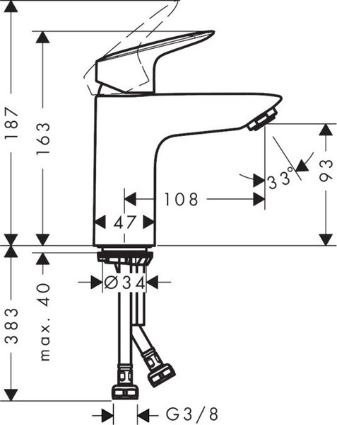 Смеситель для раковины Hansgrohe Logis 71107000