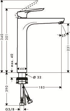 Смеситель для раковины 230 Hansgrohe Logis E 71162000