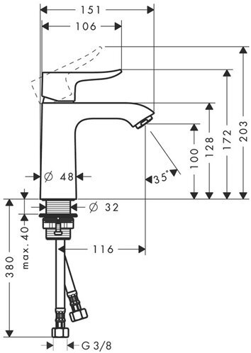 Смеситель для раковины Hansgrohe Metris 110 31084000