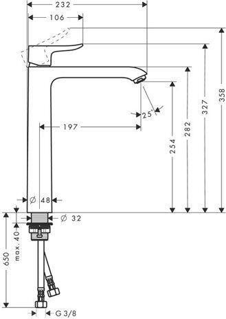 Смеситель для раковины Hansgrohe Metris 260 31184000
