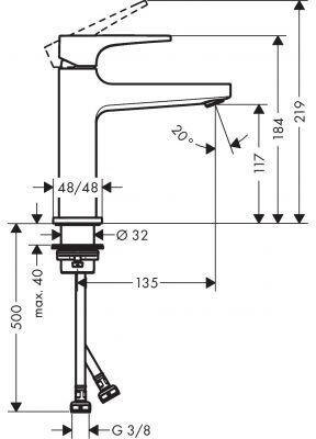 Смеситель Hansgrohe Metropol 32507700 для раковины белый матовый