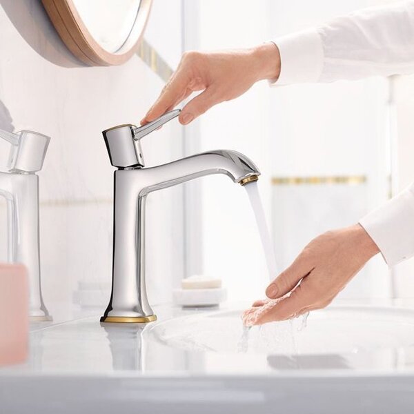 Смеситель для раковины Hansgrohe Metropol Classic 31302090, хром/золото