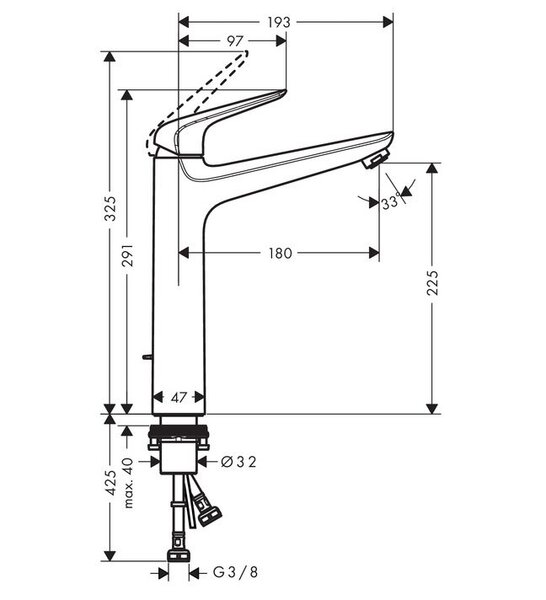 Смеситель для раковины Hansgrohe Novus 71124000