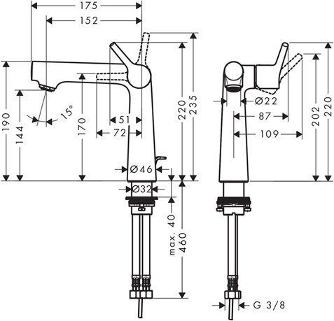 Смеситель для раковины Hansgrohe Talis S 72113000