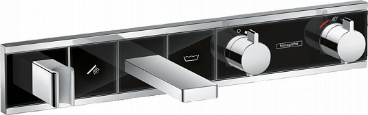 Термостат Hansgrohe RainSelect 15359600 для ванны с 2 потребителями, черный/хром