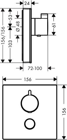 Термостат для душа Hansgrohe ShowerSelect Highflow 15735400