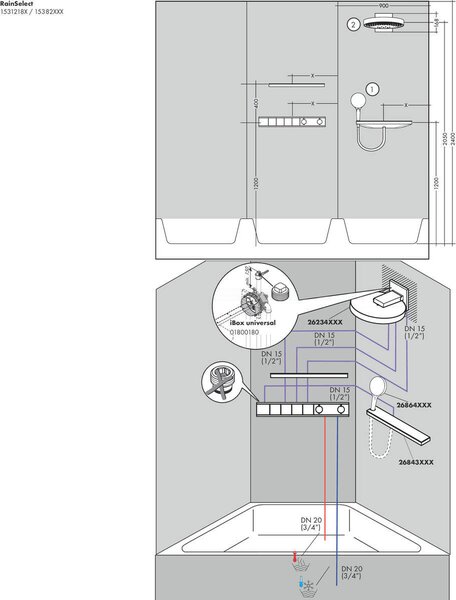 Термостат для 4 потребителей Hansgrohe 15382990, полированное золото