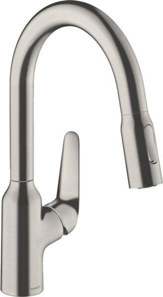 Кухонный смеситель 180, с вытяжным душем, 2jet Hansgrohe 71801800, под сталь