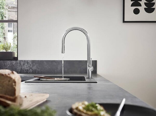Кухонный смеситель 210, с вытяжным душем, 2jet, sBox Hansgrohe 72801000, хром