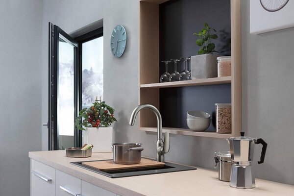 Кухонный смеситель 220, 1jet Hansgrohe 71802800, под сталь