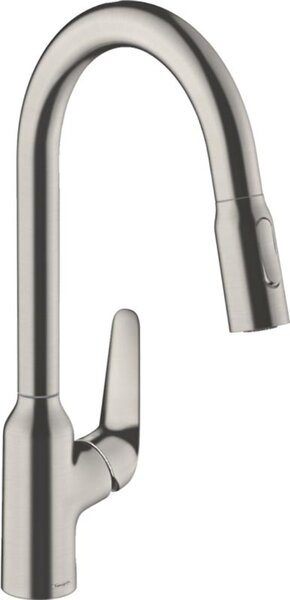 Кухонный смеситель 220, с вытяжным душем, 2jet Hansgrohe 71800800, под сталь