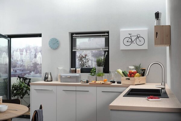 Кухонный смеситель 220, с вытяжным душем, 2jet Hansgrohe 71800800, под сталь