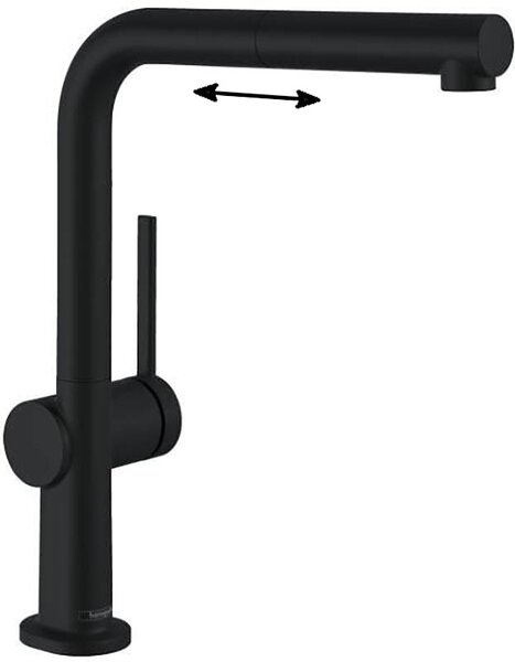 Кухонный смеситель 270, с вытяжным изливом, 1jet Hansgrohe 72808670, матовый черный