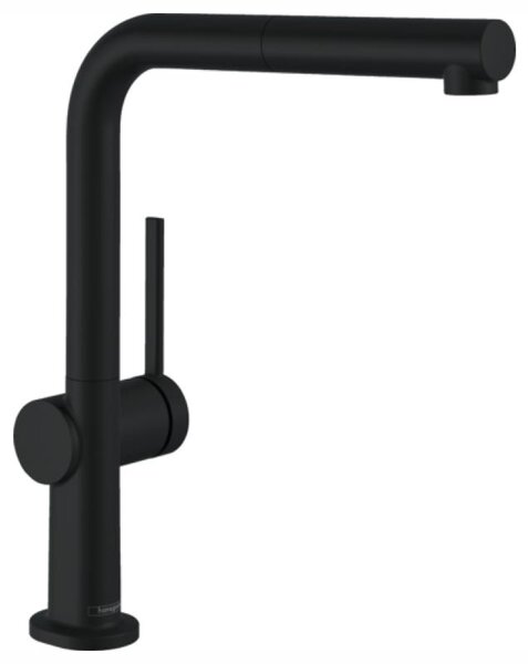Кухонный смеситель 270, с вытяжным изливом, 1jet Hansgrohe 72808670, матовый черный