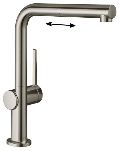 Кухонный смеситель 270, с вытяжным изливом, 1jet, sBox Hansgrohe 72809800, под сталь