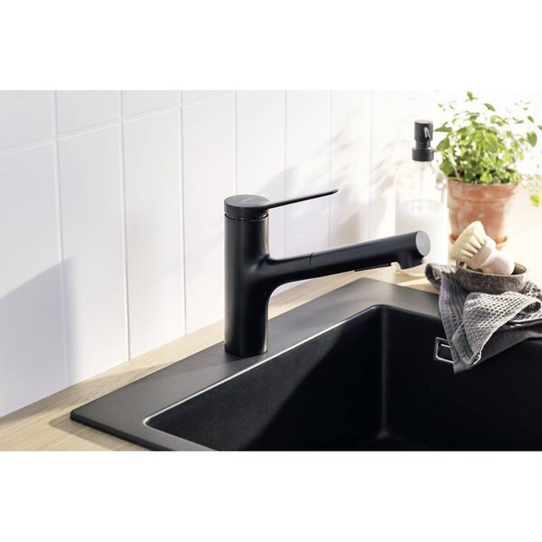 Смеситель для кухни Hansgrohe Zesis M33 74800670 с вытяжным душем, матовый черный