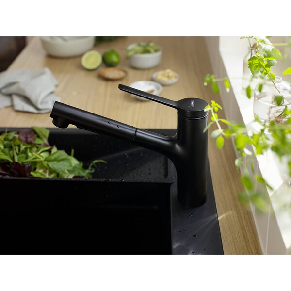 Смеситель для кухни Hansgrohe Zesis M33 74800670 с вытяжным душем, матовый черный