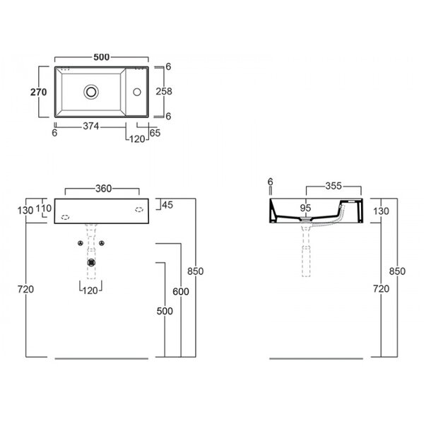 Раковина Simas Agile AG50 antracite  matt*1 50х27х13, антрацит матовый