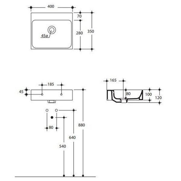 Раковина Kerasan Cento 353901*0 40х35 цвет белый