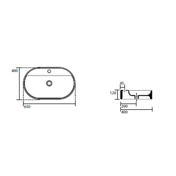 Раковина Kerasan Ciotola 028559*1 65х40 цвет Grigio matt