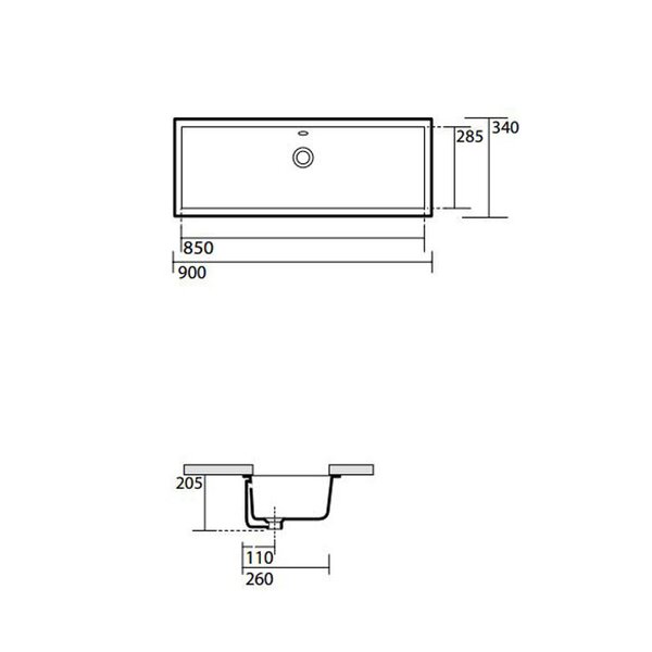 Раковина Kerasan Lavabi arredo 23001 90х34 цвет белый