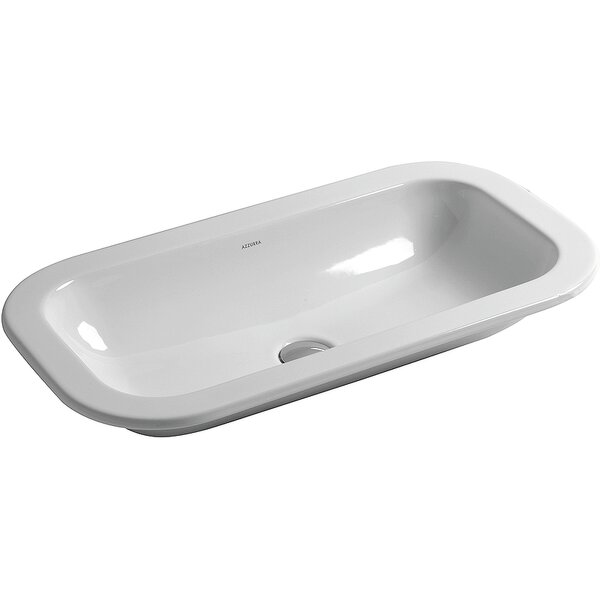 Раковина AZZURRA Glaze 69x38 см, без отв. GLLI06938000BI (GLZ 69x38/IN bi)