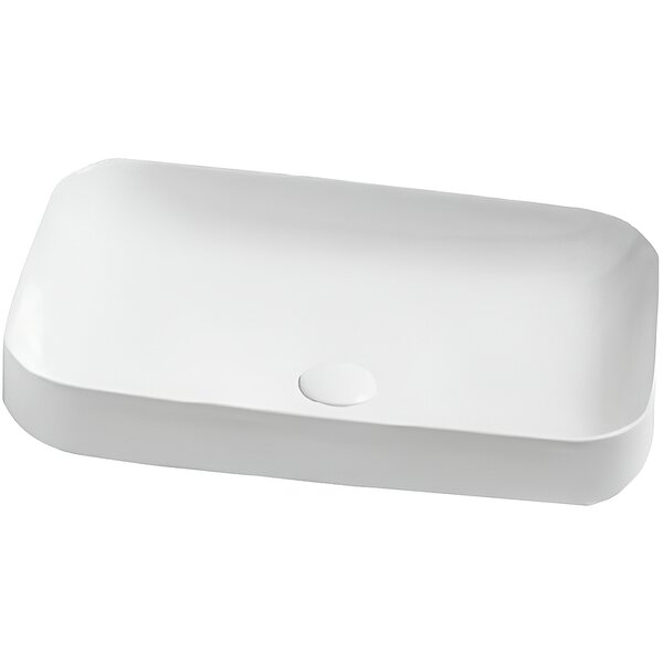 Раковина AZZURRA Elegance 60х40 см, без отв., накладная ELLG060400S0BI/(ESO60 bi)*0