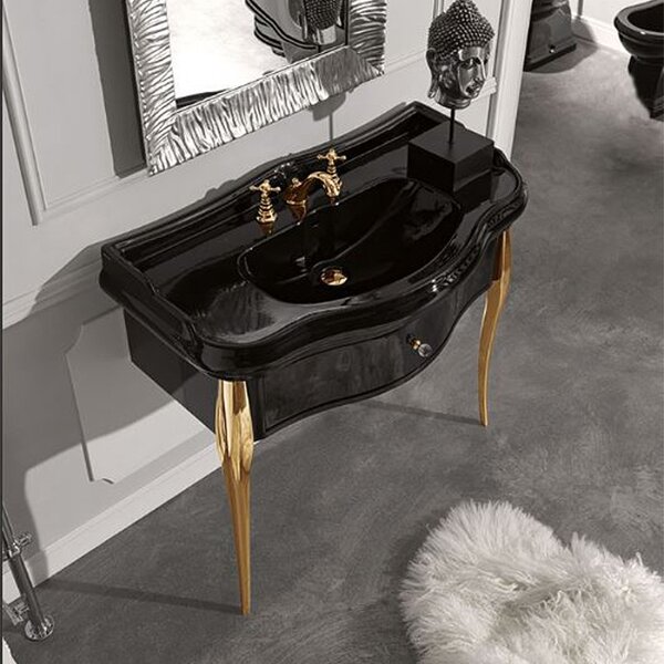 Раковина Kerasan Retro 105004 nero*1 100х54.5 цвет черный блестящий