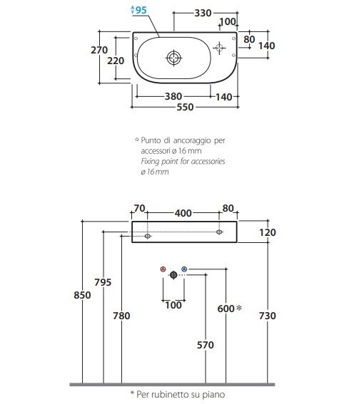 Раковина GLOBO Forty3 SCT55.BI*0 55х27см, цвет белый