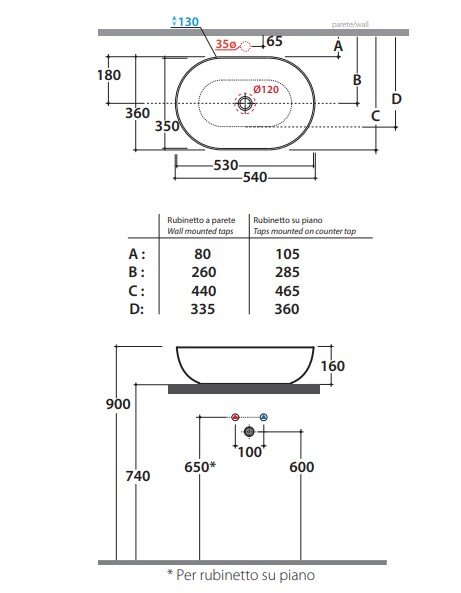 Раковина-чаша GLOBO T-Edge B6O54.AR 54х36 см, цвет черный матовый