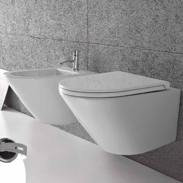 Унитаз GLOBO Forty3 FOS05.BI подвесной безободковый 57x36 см