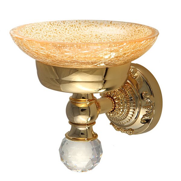 Migliore Cristalia 16822 Mыльница настенная, стекло/золото/SWAROVSKI